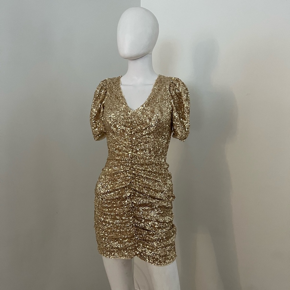 Gold Zara Sequin Party Dress